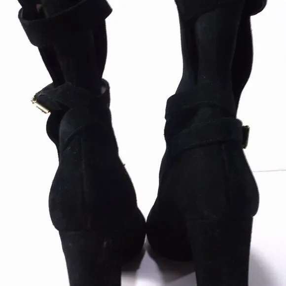 Theory  Mitiu Suede Jodhpur Boot Buckle Boot Booties Sz 37.5 Black - Picture 8 of 8